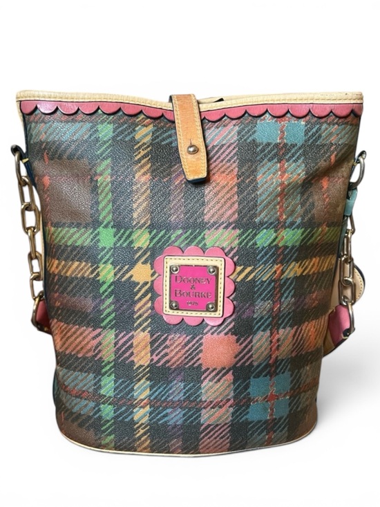 Dooney & Bourke Handbags - Dooney & Bourke Multicolor Rainbow Tartan Plaid Shoulder Bucket Bag